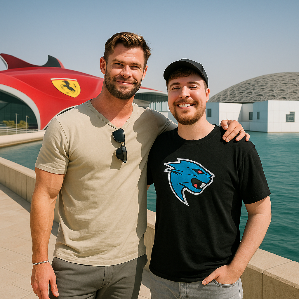 Representation of Chris Hemsworth and MrBeast visit Abu Dhabi to experience its latest attractions